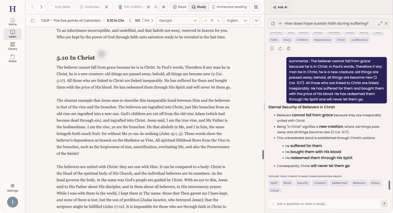 A structured summary of a passage with concepts to explore